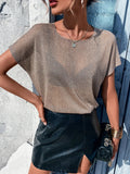 Buy SHEIN Priv̩ Batwing Sleeve Sheer Knit Top Without Bra in Pakistan