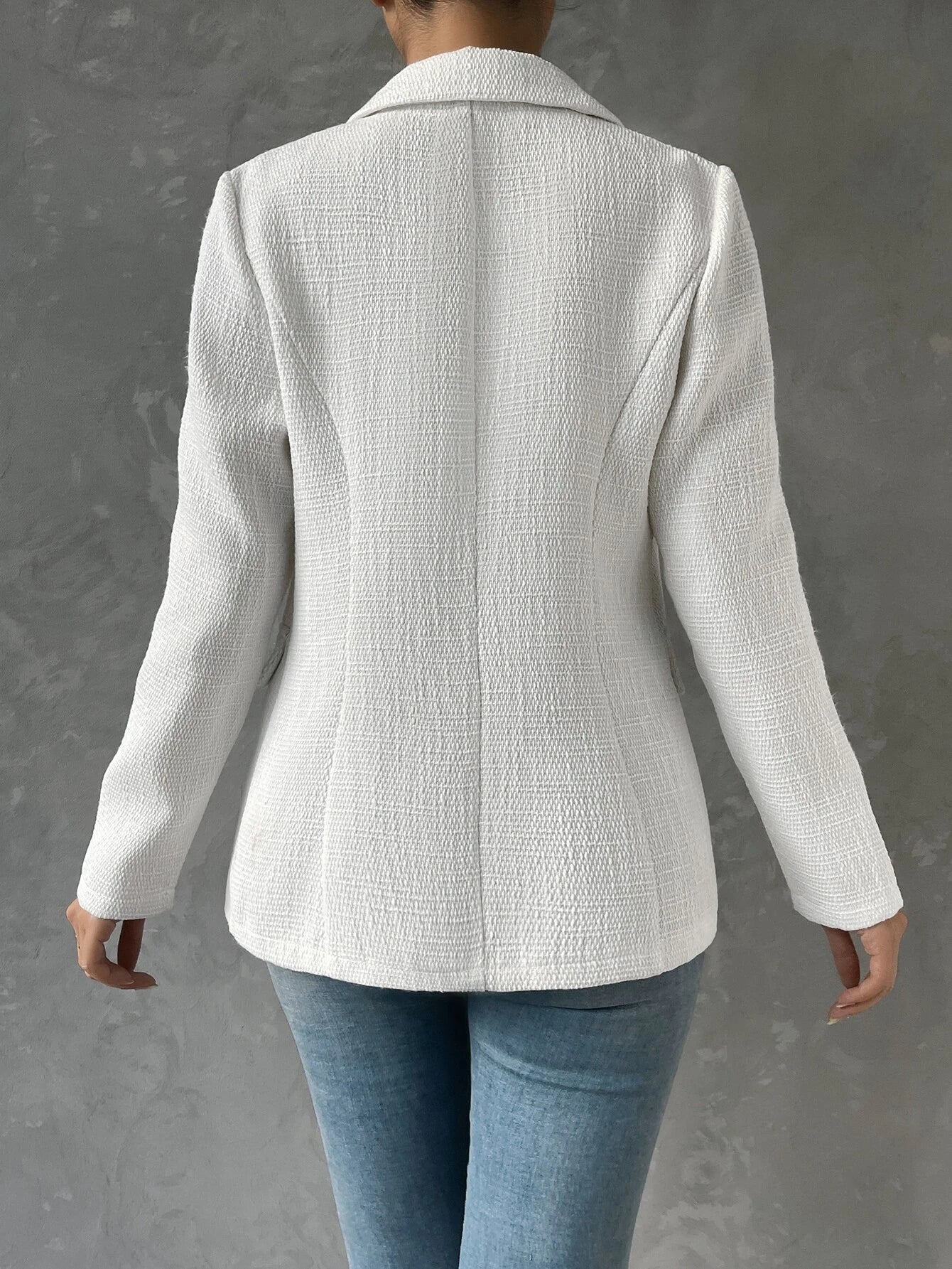 Buy SHEIN Privé Double Breasted Flap Detail Blazer Without Belt in Pakistan
