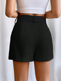 Buy SHEIN Privé Fold Pleated Belted Wide Leg Shorts in Pakistan