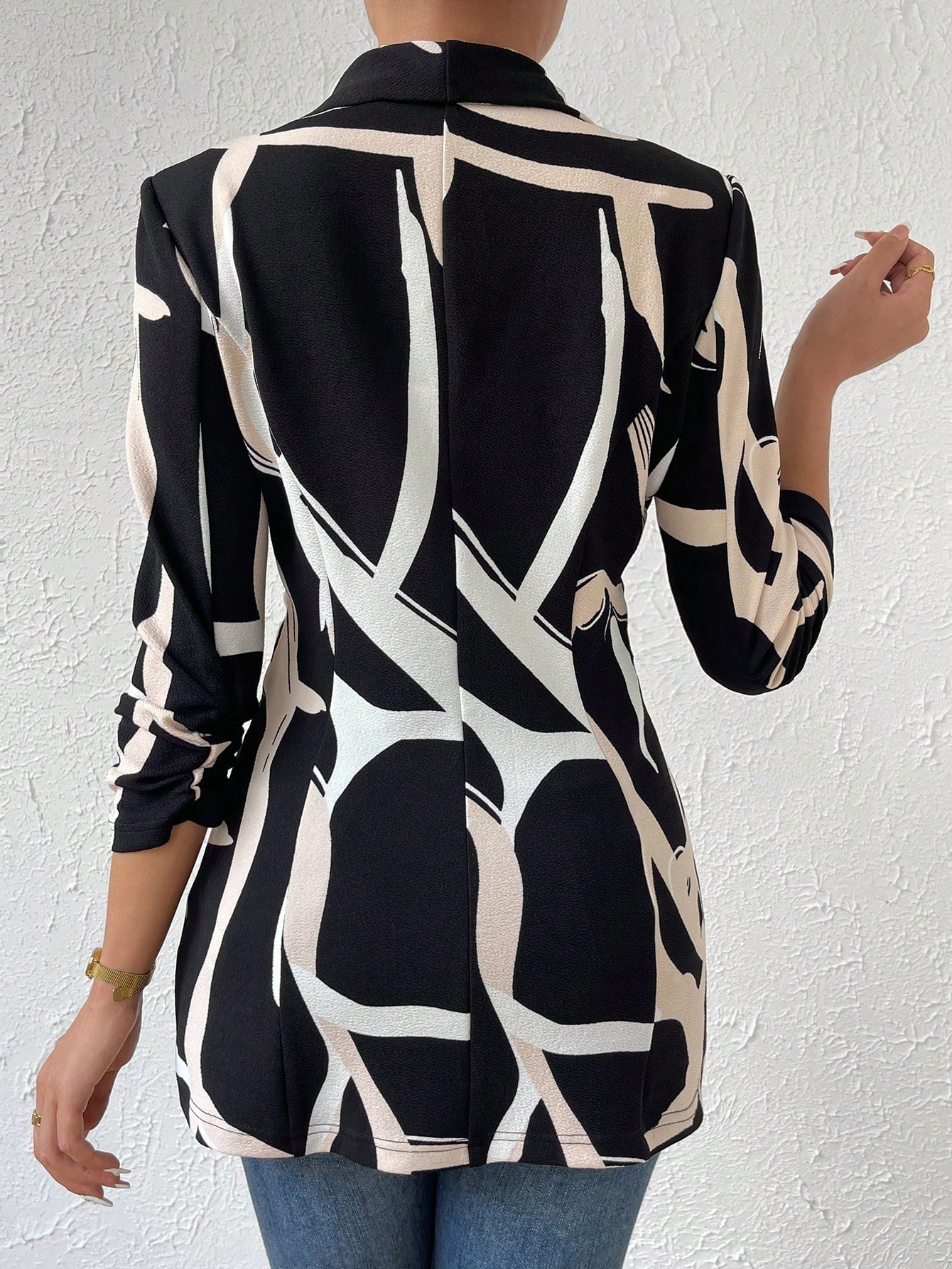 Buy SHEIN Priv̩ Graphic Print Shawl Neck Blazer in Pakistan
