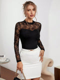 Buy SHEIN Priv̩ Lace Trim Slim Fit T-shirt in Pakistan