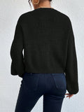 Buy SHEIN Privé Lace Up Front Drop Shoulder Sweater in Pakistan