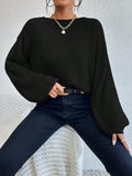 Buy SHEIN Privé Lace Up Front Drop Shoulder Sweater in Pakistan