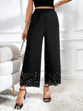 Buy SHEIN Privé Laser Cut Out Wide Leg Pants in Pakistan
