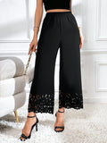 Buy SHEIN Privé Laser Cut Out Wide Leg Pants in Pakistan