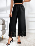 Buy SHEIN Privé Laser Cut Out Wide Leg Pants in Pakistan