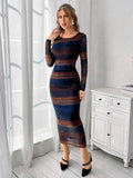 Buy SHEIN Priv̩ Mesh Gradient Print Pleated Bodycon Dress in Pakistan