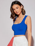 Buy SHEIN Priv̩ Ribbed Form-Fitting Cropped Tank Top in Pakistan