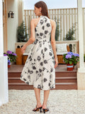 Buy SHEIN Privé Romantic Thorny Rose Printed Vest Dress With Scoop Neckline, Waistband, AndUmbrella-Shaped Hem in Pakistan