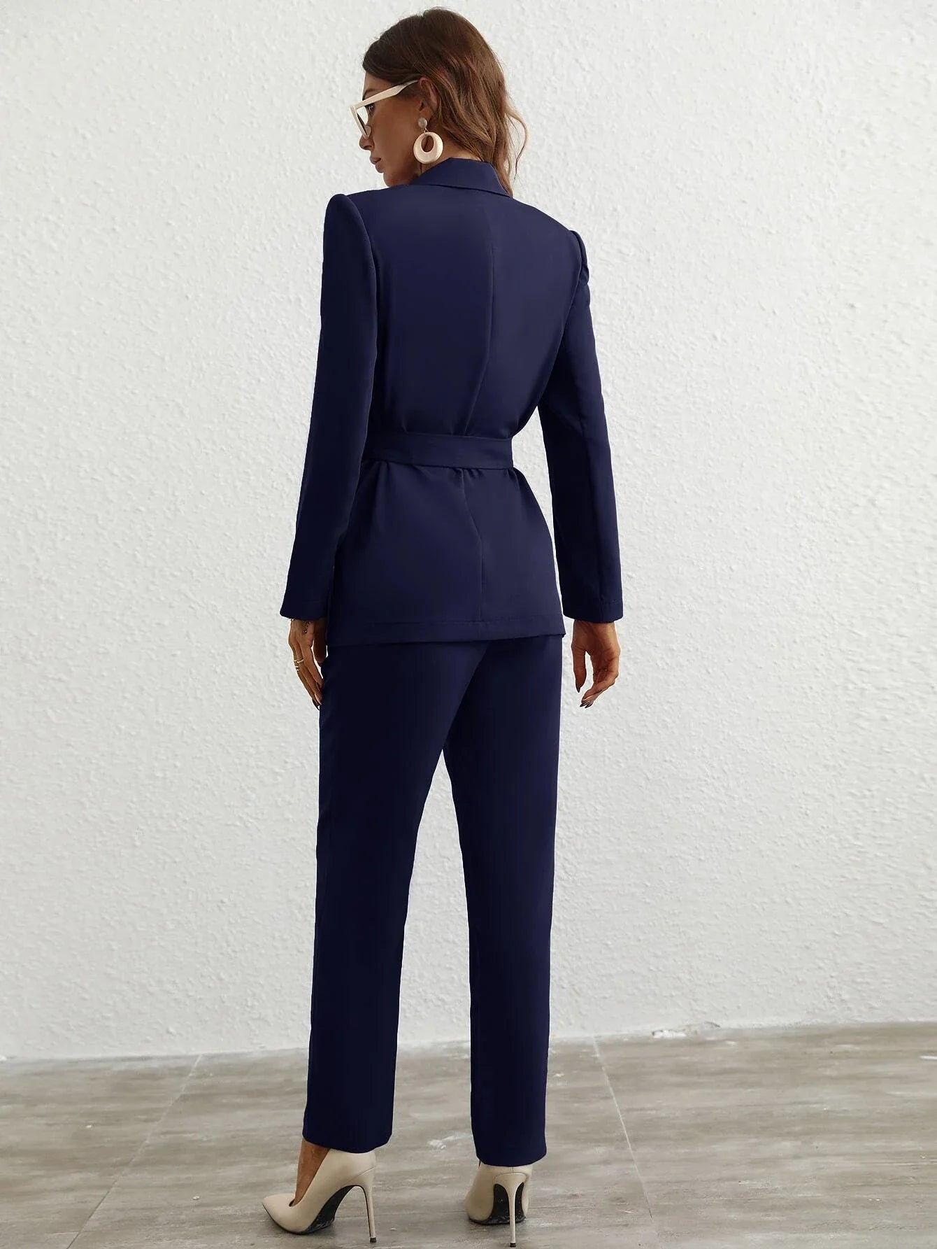 Buy SHEIN Privé Single Button Belted Blazer & Tailored Pants in Pakistan