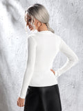 Buy SHEIN Prive Solid Cut Out Sweater in Pakistan