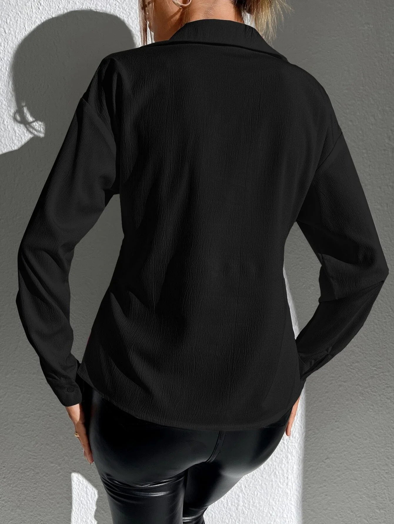 Buy SHEIN Privé Solid Twist Front Shirt in Pakistan