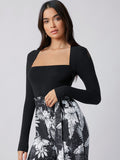 Buy SHEIN Priv̩ Square Neck Fitted Top in Pakistan