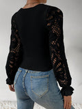 Buy SHEIN Privé Square Neck Flare Sleeve Sweater in Pakistan