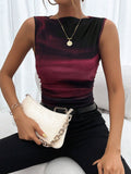 Buy SHEIN Privé Sleeveless Tank Top With Pleats And Random Floral Pattern in Pakistan