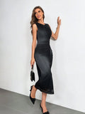 Buy SHEIN Privé Women Summer Gradient Pleated Slim Fit Sleeveless Dress in Pakistan