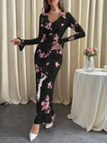 Buy SHEIN Priv̩ Women's Floral Print Ruffle Hem Dress in Pakistan