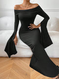 Buy SHEIN Privé Women's Off Shoulder Bodycon Maxi Dress in Pakistan
