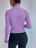 Buy SHEIN Privé Women's Solid Color Minimalist Turtleneck Pullover Sweater in Pakistan