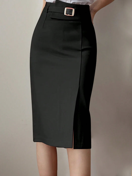 Buy SHEIN Privé Women's Solid Color Simple Daily Skirt in Pakistan