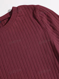 Buy SHEIN Qutie Solid Lettuce Trim Rib-knit Tee in Pakistan