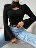 Buy SHEIN Raffinéa Flared Long Sleeve Hollow Out Top in Pakistan