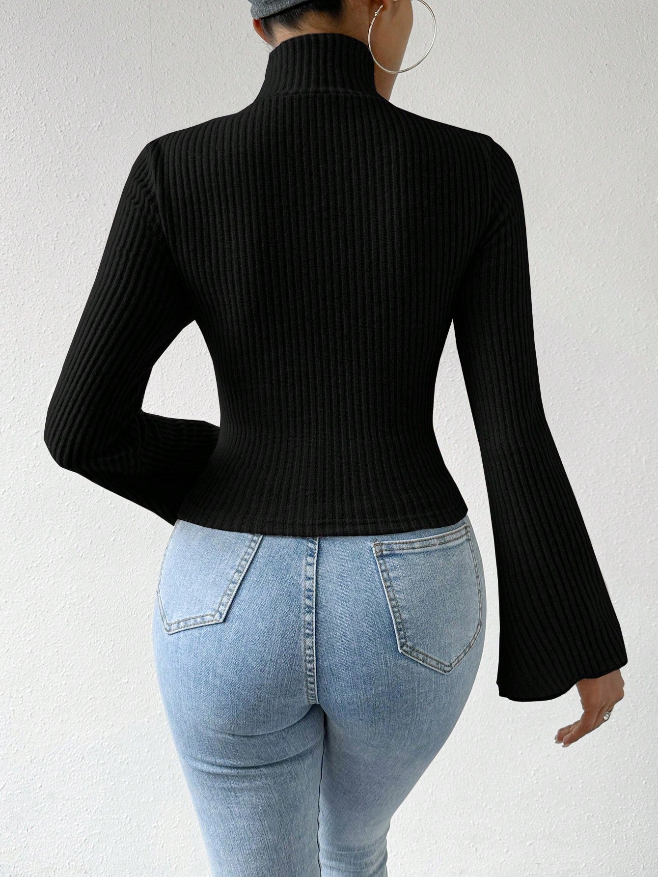 Buy SHEIN Raffinéa Flared Long Sleeve Hollow Out Top in Pakistan