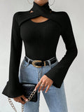 Buy SHEIN Raffinéa Flared Long Sleeve Hollow Out Top in Pakistan