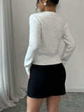 Buy SHEIN Raffinéa New V-Neck Bowknot Cropped Sweater With Side Slits in Pakistan