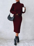 Buy SHEIN Raffinéa Turtleneck Drop Shoulder Sweater & Knit Dress in Pakistan