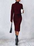 Buy SHEIN Raffinéa Turtleneck Drop Shoulder Sweater & Knit Dress in Pakistan