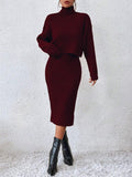 Buy SHEIN Raffinéa Turtleneck Drop Shoulder Sweater & Knit Dress in Pakistan