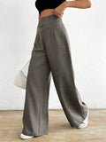 Buy SHEIN Raffinéa Women Asymmetric Waist Loose Casual Wide Leg Pants in Pakistan