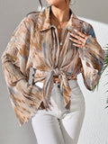 Buy SHEIN Raffinéa Women's Spring/Summer Fashionable Random Printed Flare Sleeve Shirt in Pakistan