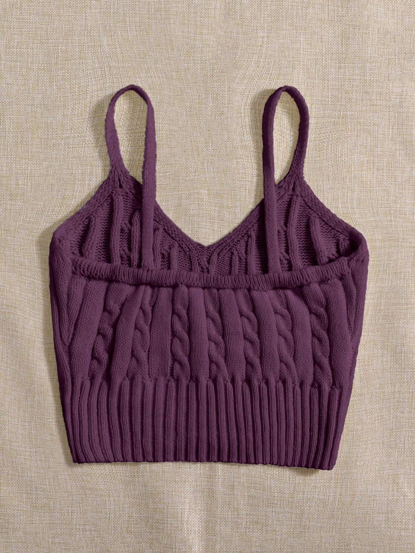 Buy SHEIN Relaxiva Women's Solid Color Casual Loose Knit Camisole Top For Fall And Winter in Pakistan