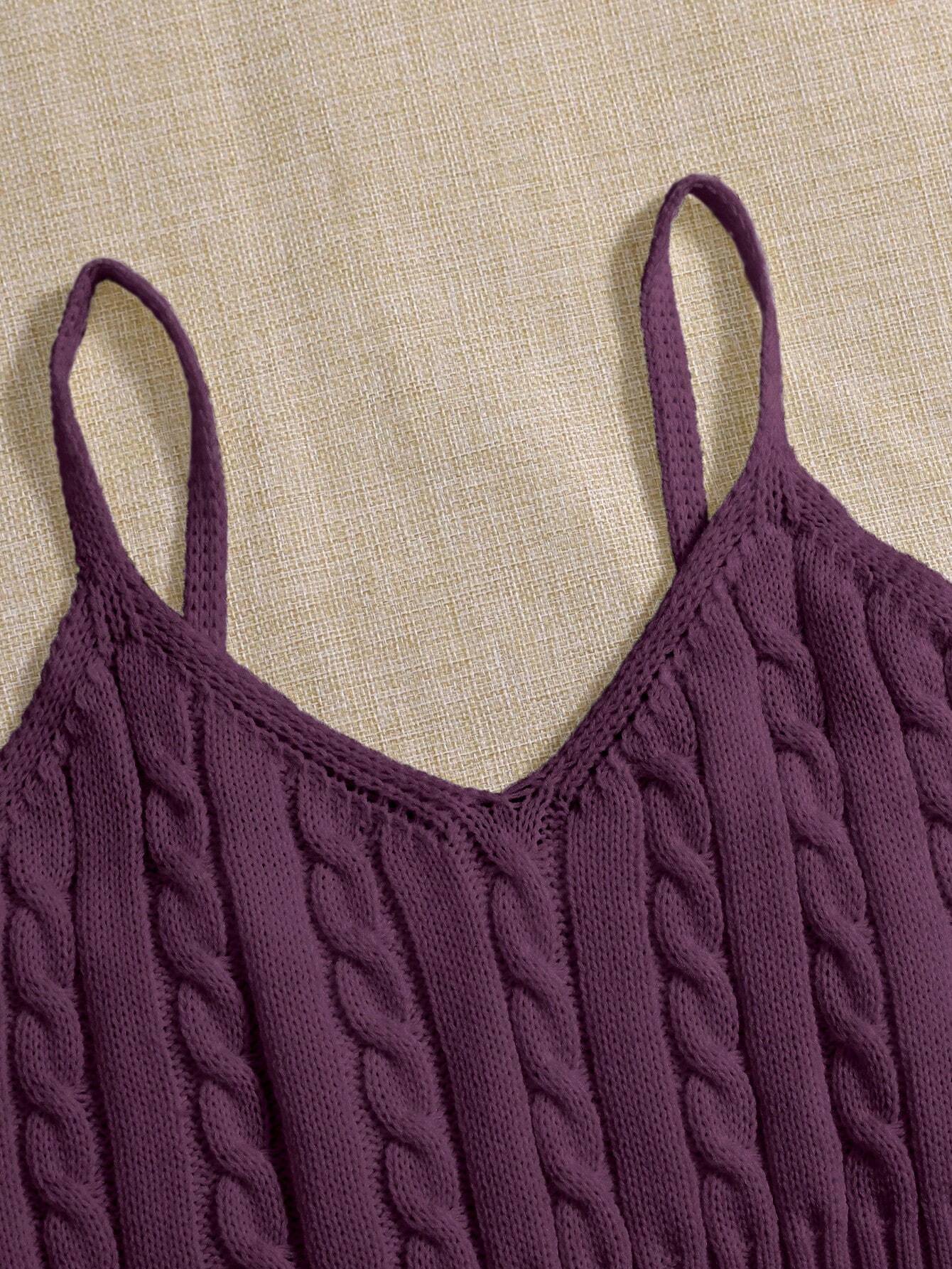 Buy SHEIN Relaxiva Women's Solid Color Casual Loose Knit Camisole Top For Fall And Winter in Pakistan