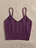 Buy SHEIN Relaxiva Women's Solid Color Casual Loose Knit Camisole Top For Fall And Winter in Pakistan