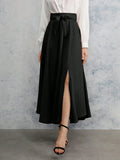 Buy SHEIN Relaxiva Women's Tie-Front High Slit Skirt in Pakistan
