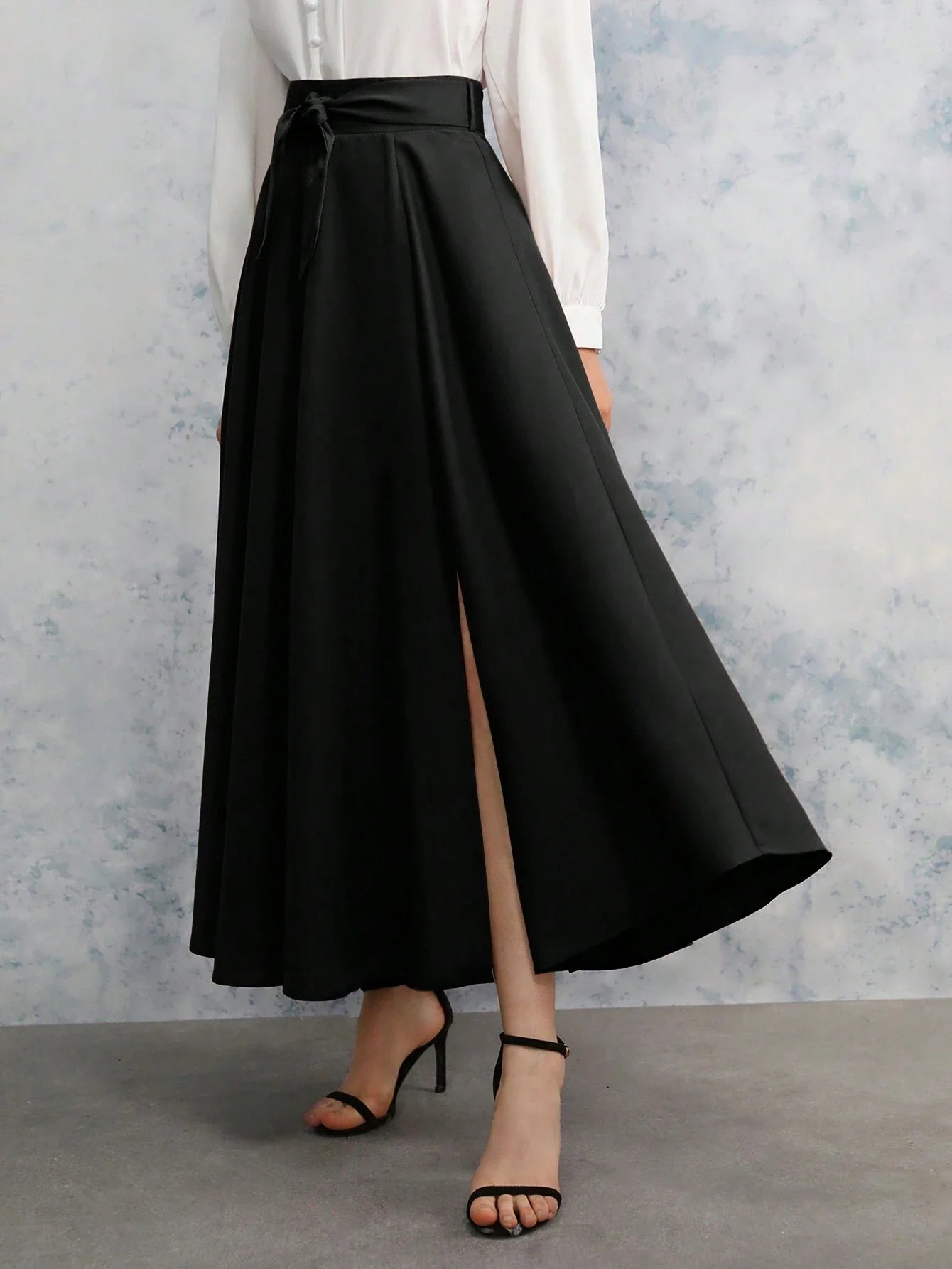 Buy SHEIN Relaxiva Women's Tie-Front High Slit Skirt in Pakistan