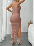 Buy SHEIN SXY Ruched Split Thigh Cami Dress in Pakistan