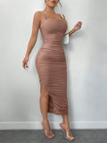Buy SHEIN SXY Ruched Split Thigh Cami Dress in Pakistan