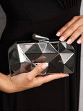 Buy SHEIN SXY Silver Irregular Geometric Shaped Fashion Evening Bag in Pakistan