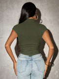 Buy SHEIN SXY Women Solid Color Asymmetrical Hem Knit Top in Pakistan