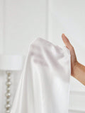 Buy SHEIN SilkySpell Women's Deep V-Neck Lace Splicing Satin Pajama Set White Set in Pakistan