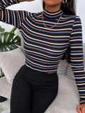 Buy SHEIN Slayr Colourful Striped Mock Neck Tee in Pakistan
