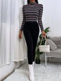 Buy SHEIN Slayr Colourful Striped Mock Neck Tee in Pakistan