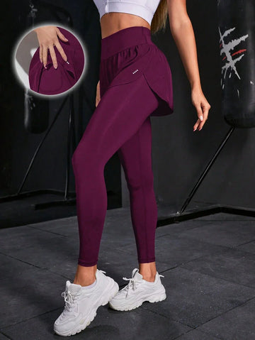 Buy SHEIN Sport Studio 2 in 1 Sports Leggings With Cellphone Pocket in Pakistan