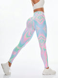 Buy SHEIN Sport Studio Printed Women's Leggings For Outerwear, Slimming And Elastic High Waist Sports Tights in Pakistan