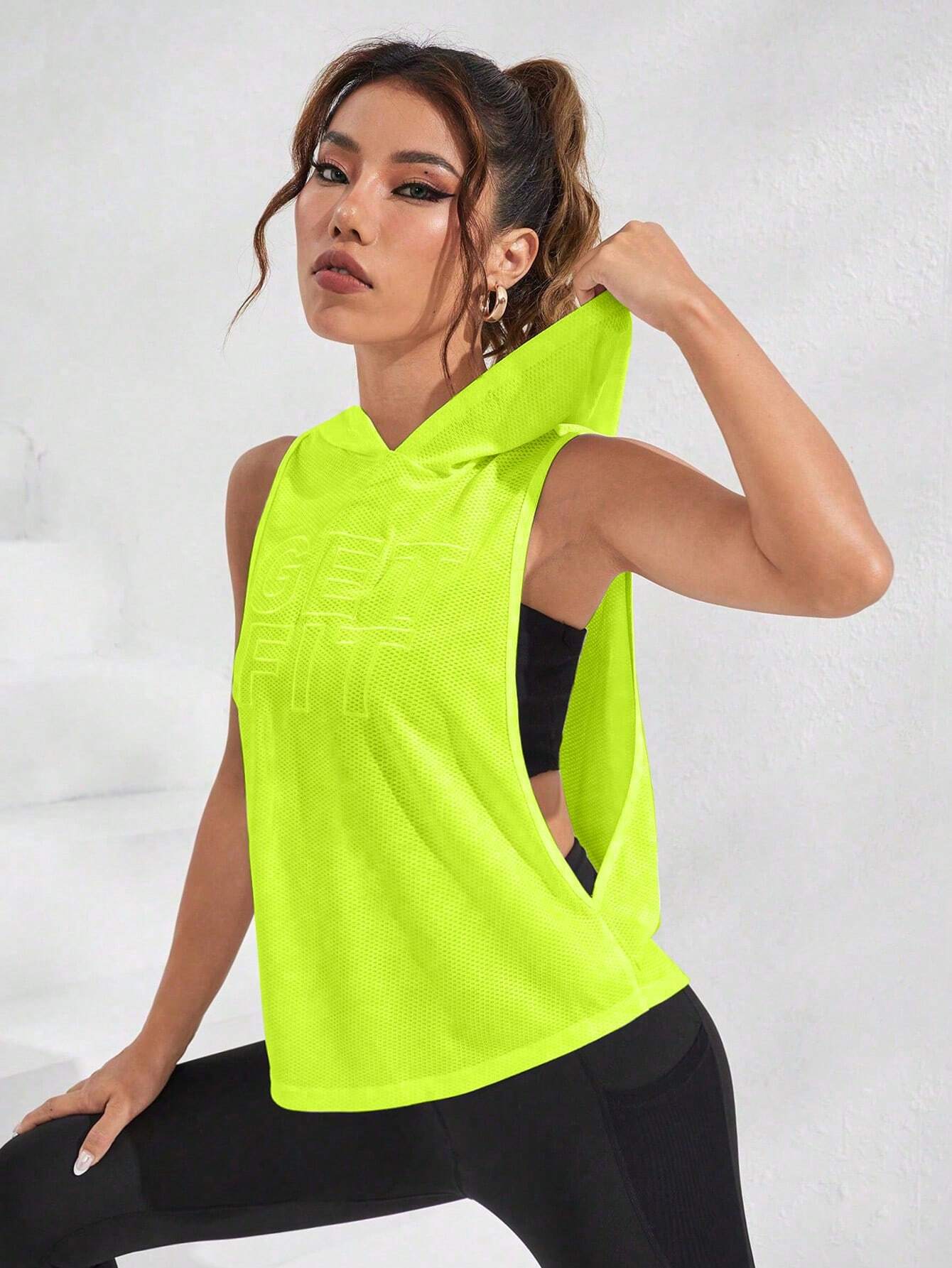 Buy SHEIN Street Sport Letter Graphic Hooded Sports Sweatshirt in Pakistan