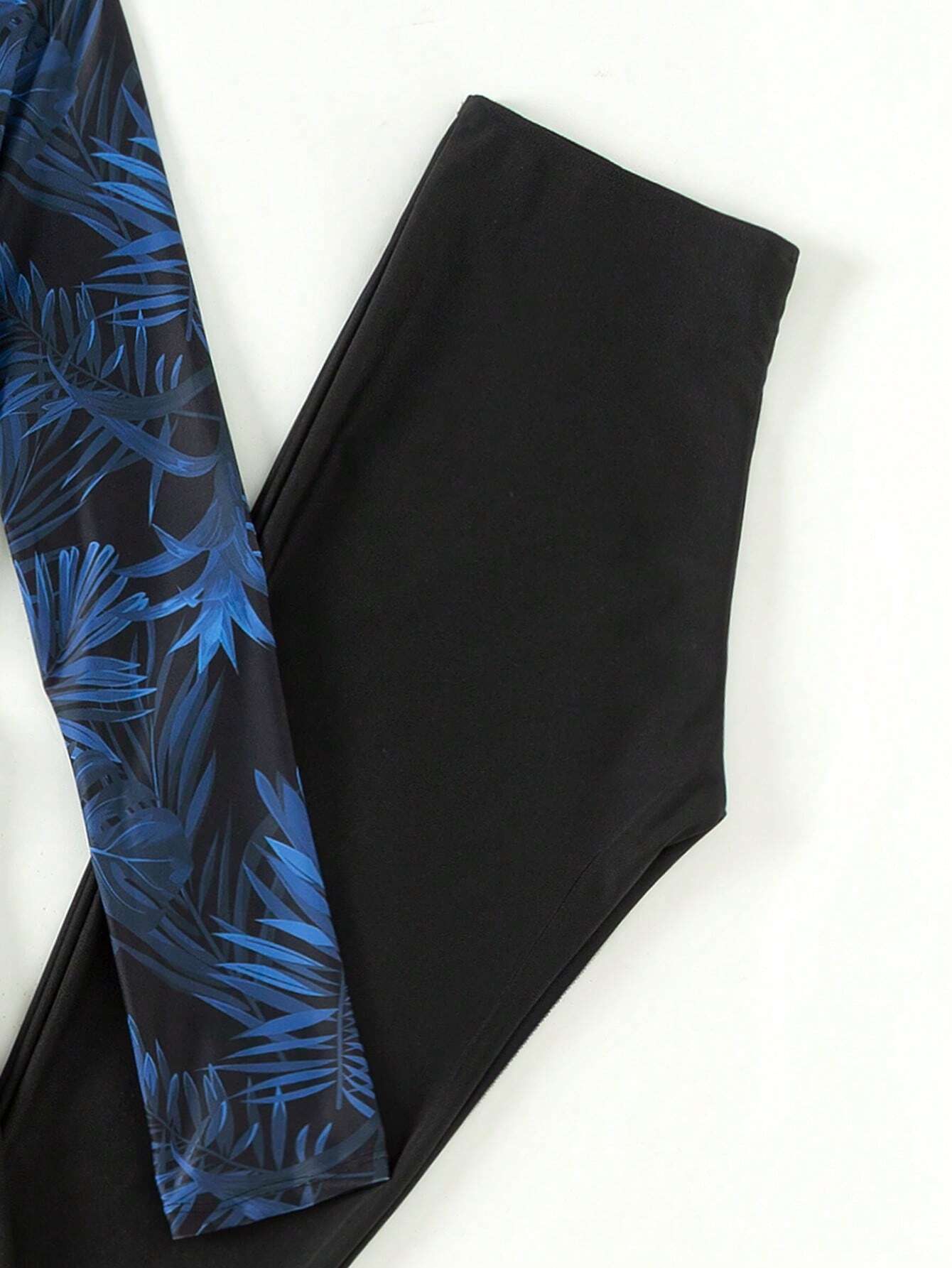 Buy SHEIN Swim Mulvari Summer Beach Women's Plant Print Raglan Long Sleeve Jumpsuit & Long Pants Swimsuit Set in Pakistan